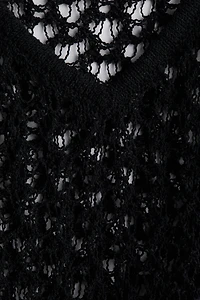 Hole-Knit Mini Beach Dress