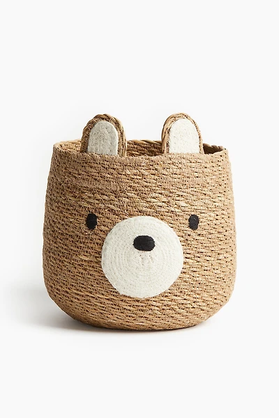 Bear-Shaped Jute Storage Basket