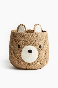 Bear-Shaped Jute Storage Basket