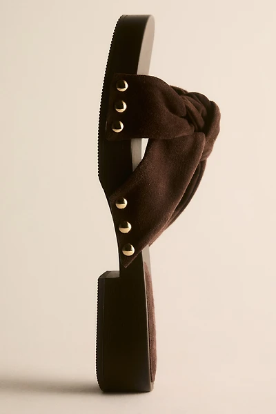 Sandales en cuir velours