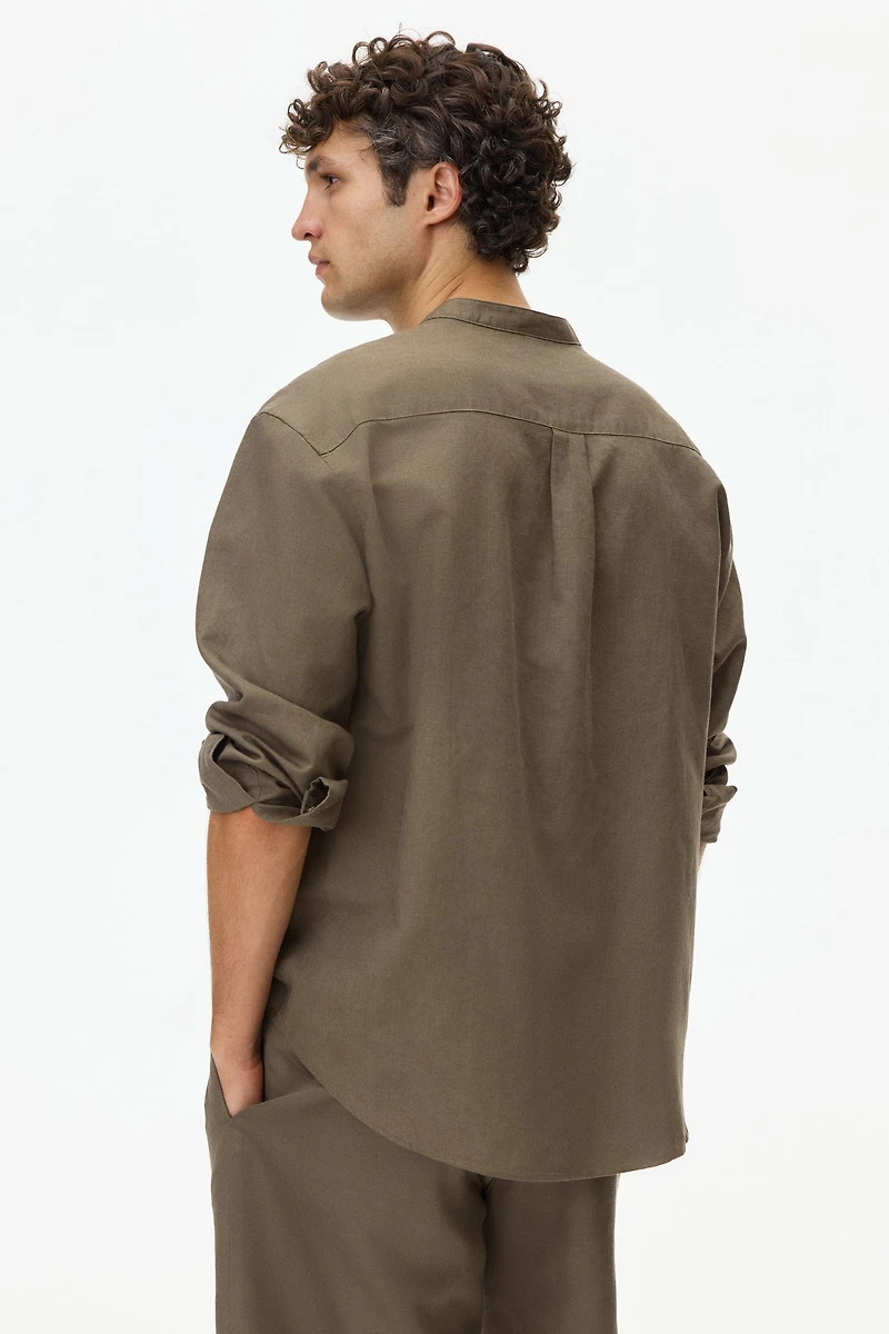 Relaxed-Fit Linen-Blend Shirt