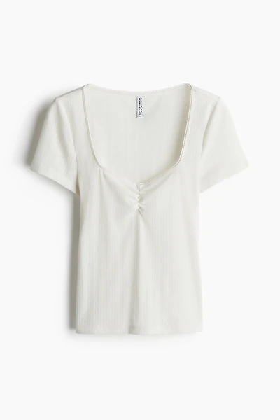 Picot-Trimmed T-Shirt