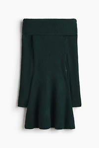 Rib-Knit Off-the-Shoulder Dress