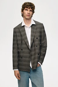 Regular-Fit Wool-Blend Double-Breasted Jacket