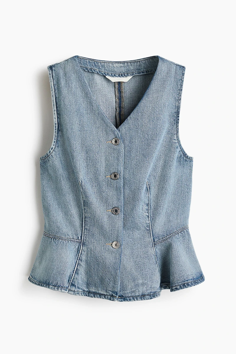 Denim Peplum Vest
