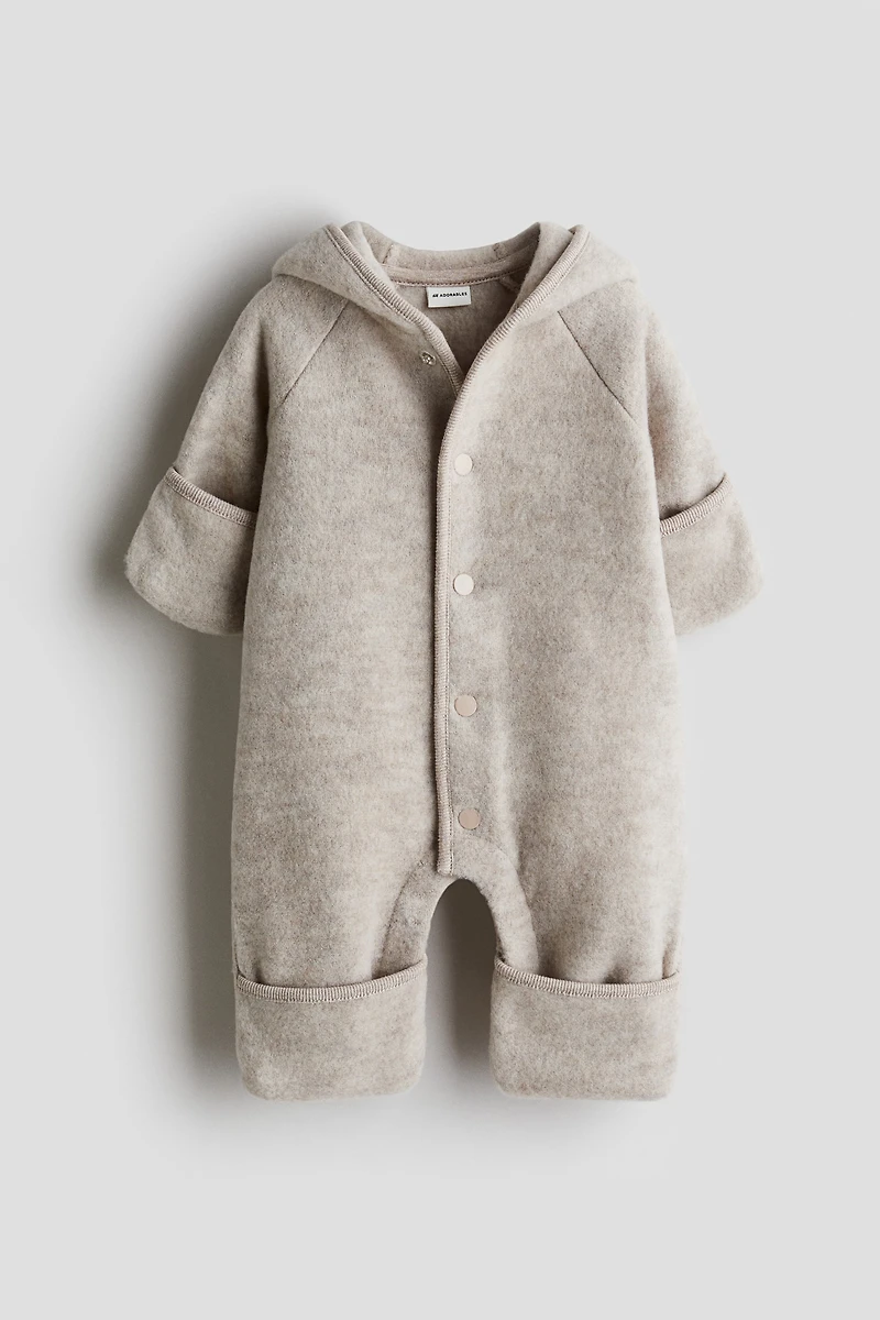 Wool-Blend Fleece Bunting Suit