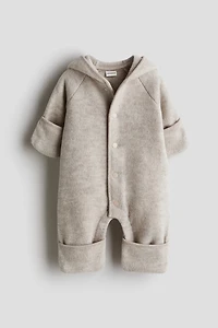 Wool-Blend Fleece Bunting Suit