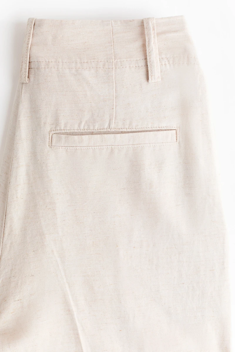 Pantalon effilé en lin mélangé