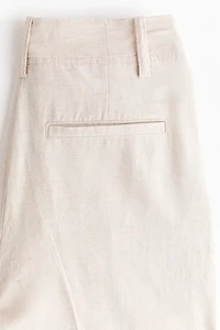 Pantalon effilé en lin mélangé
