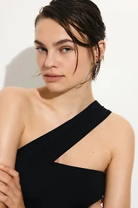 Padded-Cup One-Shoulder Swimsuit