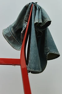 Loose-Fit Short-Sleeved Denim Shirt