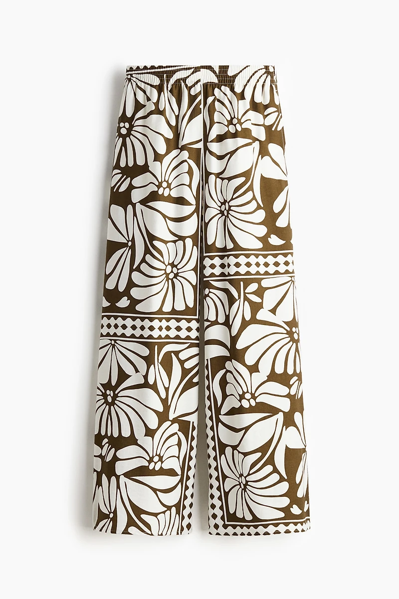 Wide-Leg Pull-On Pants