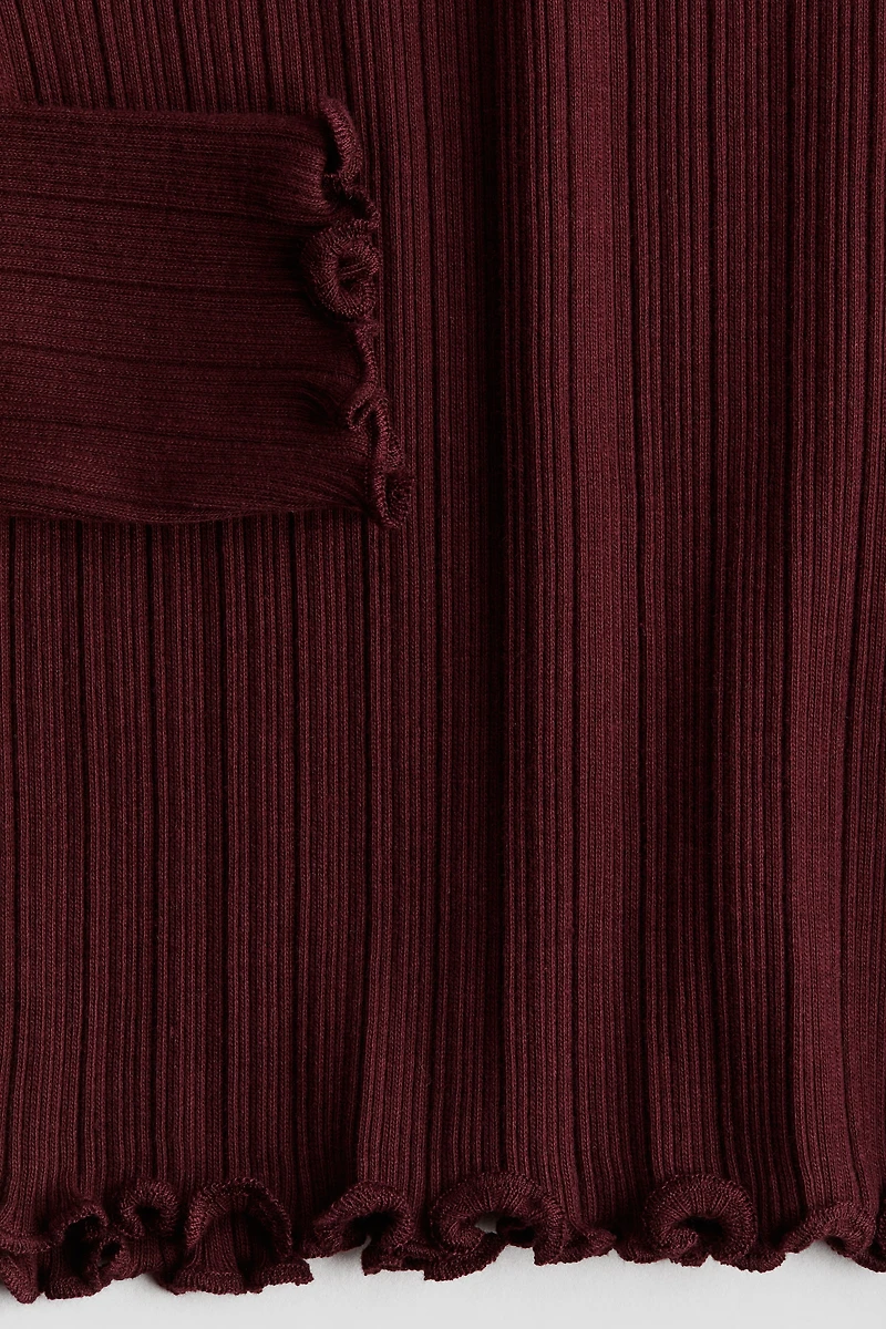 Ribbed Top with Overlocked Trim