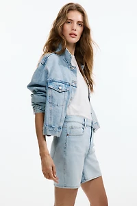Short taille haute en denim