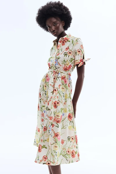 Robe chemisier à manches courtes