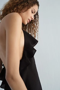 Flounced Halterneck Dress