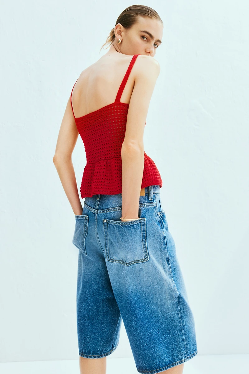 Crochet-Look Strappy Top