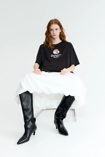 Oversized T-Shirt with Printed Motif