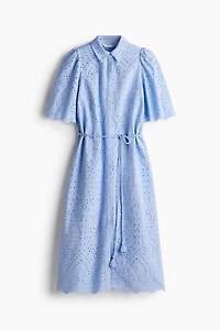 Eyelet Embroidered Shirt Dress