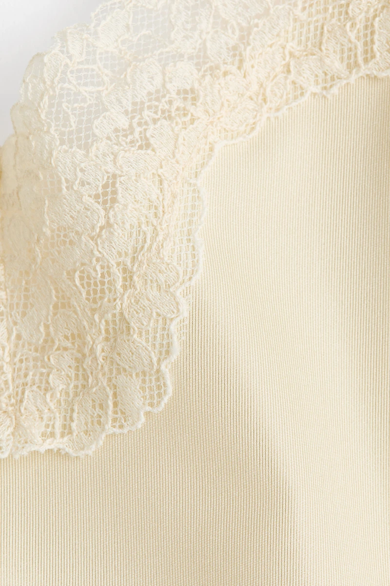 Lace-Trimmed Jersey Bodysuit