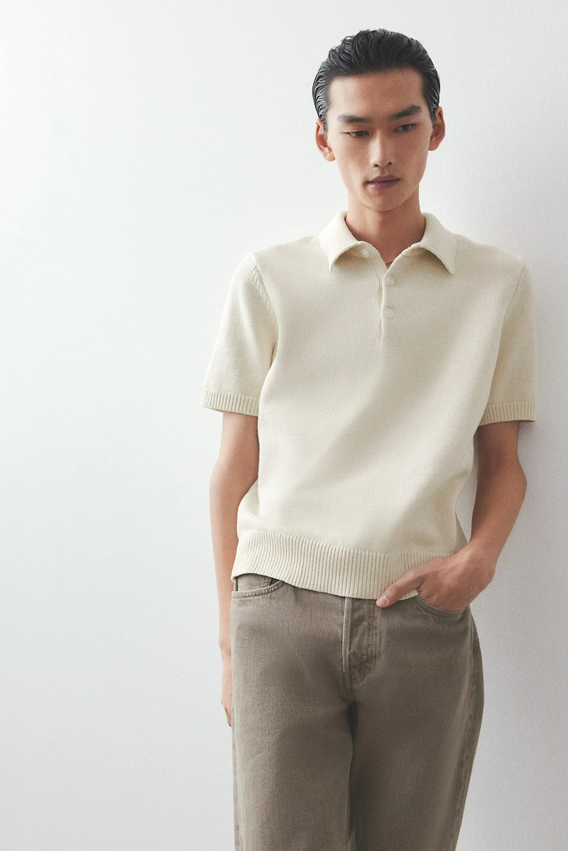 Regular-Fit Fine-Knit Polo Shirt