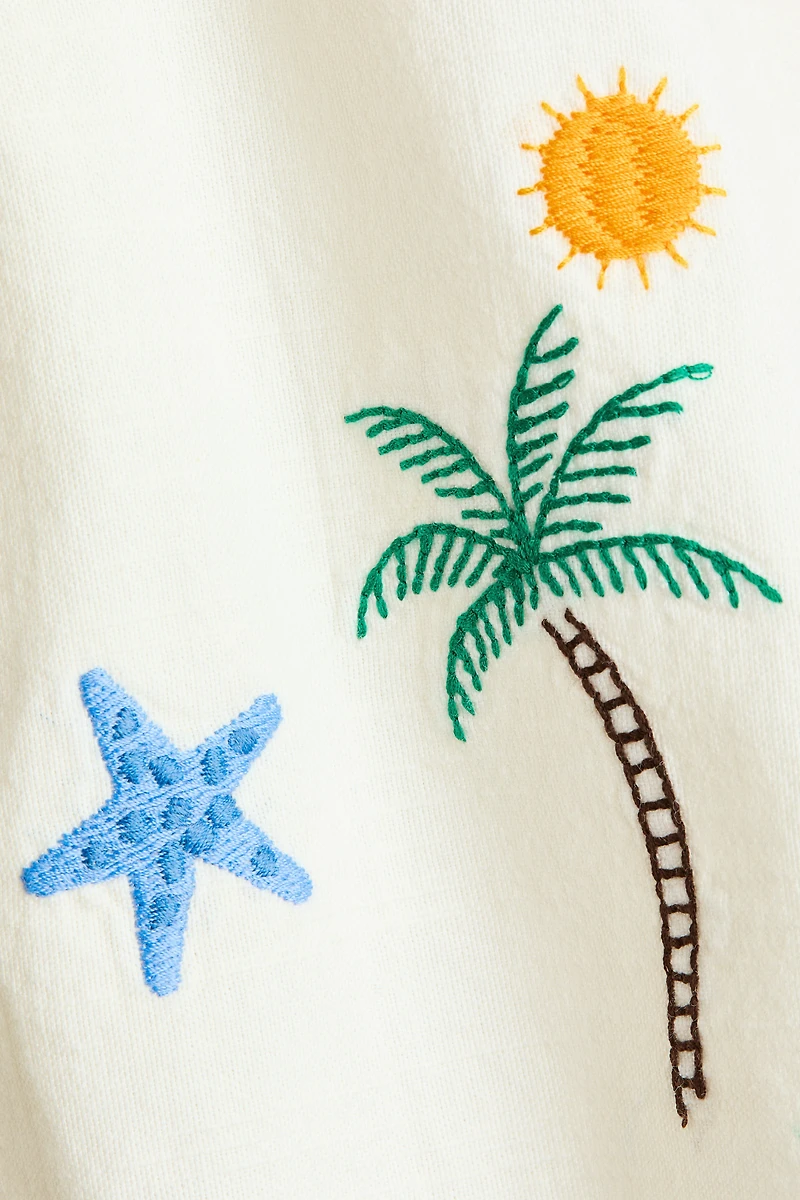 Embroidered cotton resort shirt