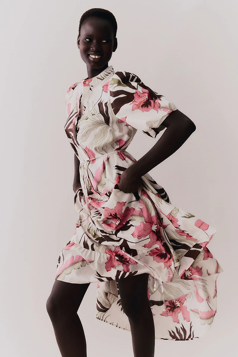 Robe longue en coton