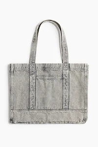 Cabas en denim à l'aspect délavé