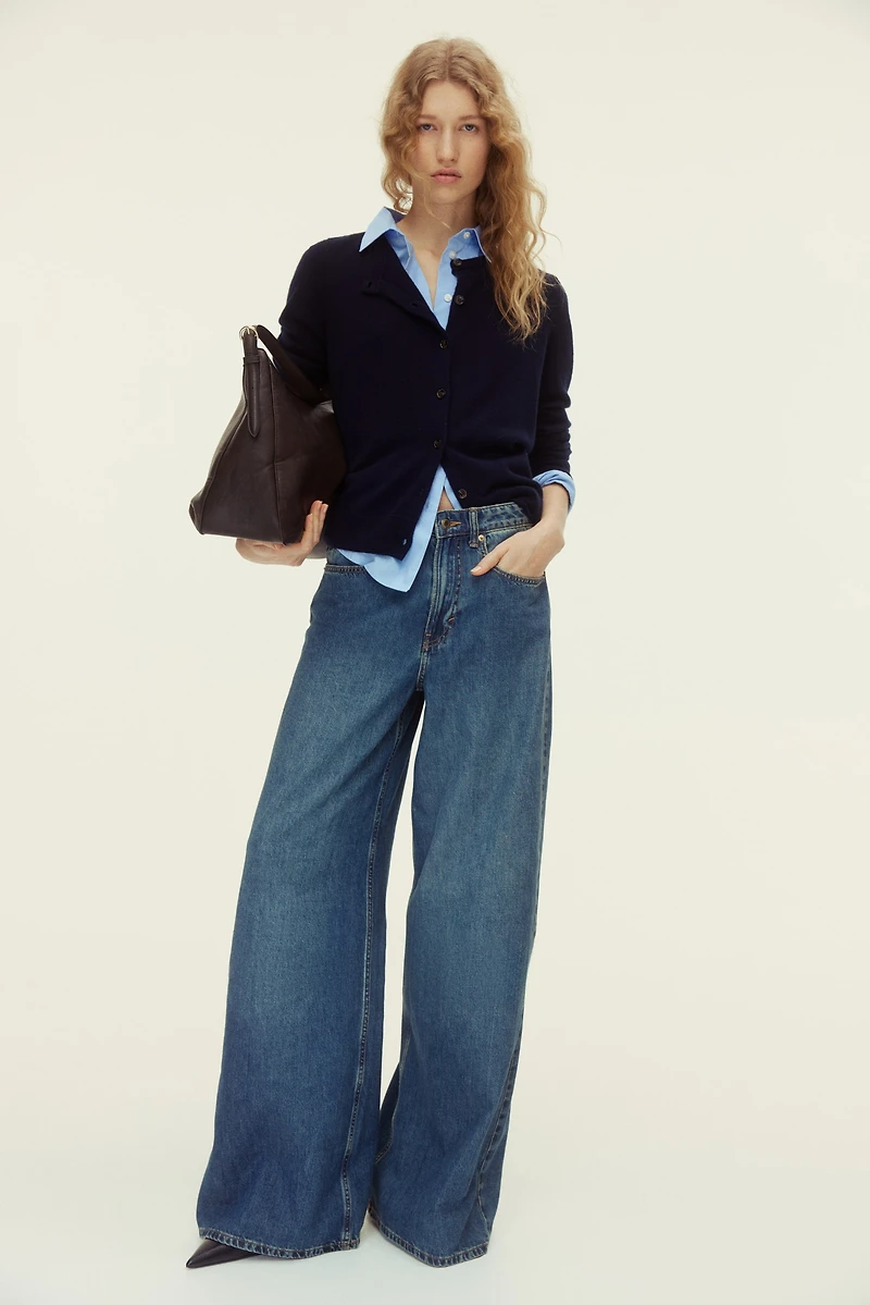 Jean large taille haute