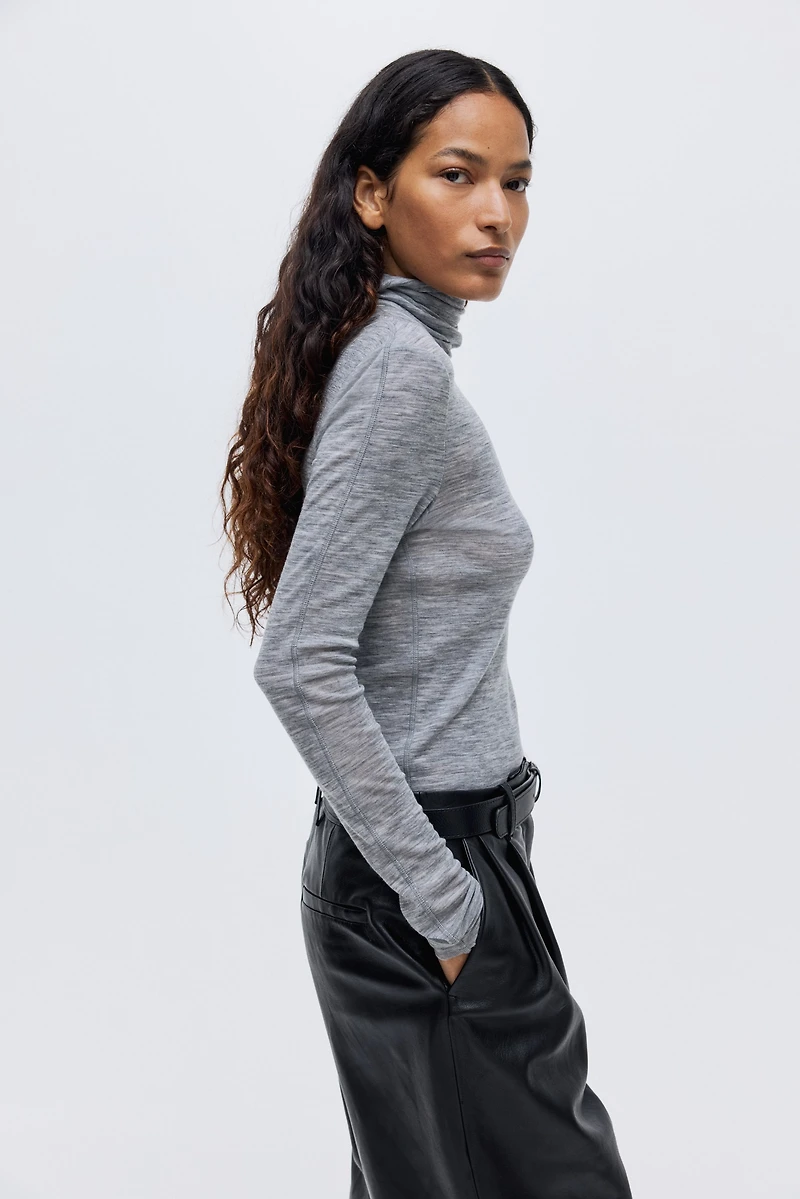 Wool Turtleneck Top