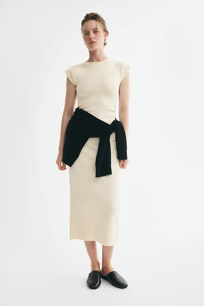 Robe midi à effet drapé