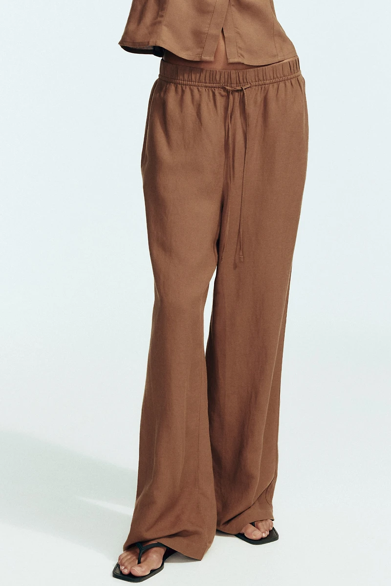 Linen-Blend Pants