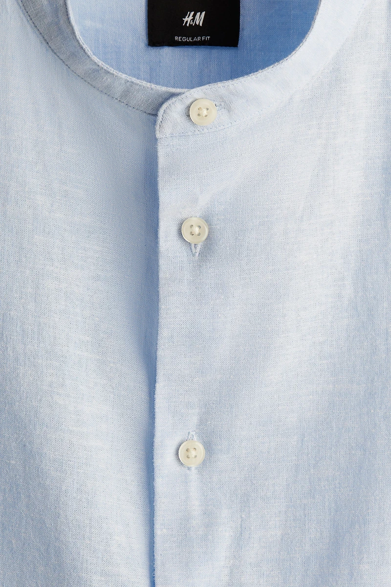 Regular-Fit Linen-Blend Shirt