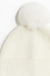 Rib-knit Pompom Hat