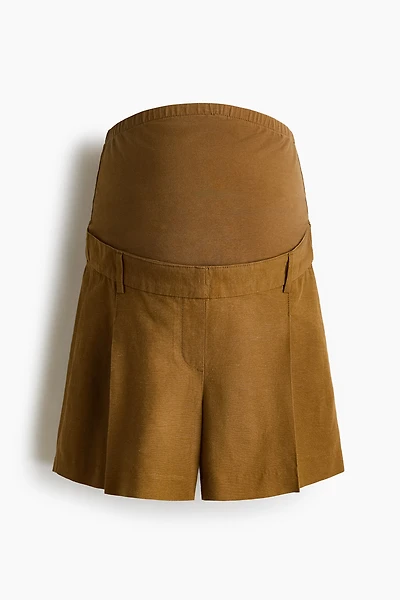MAMA Linen-Blend Shorts