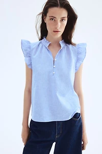 Blouse en lin mélangé