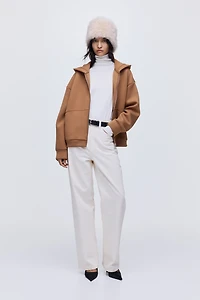 Veste à capuche fermeture éclair en scuba