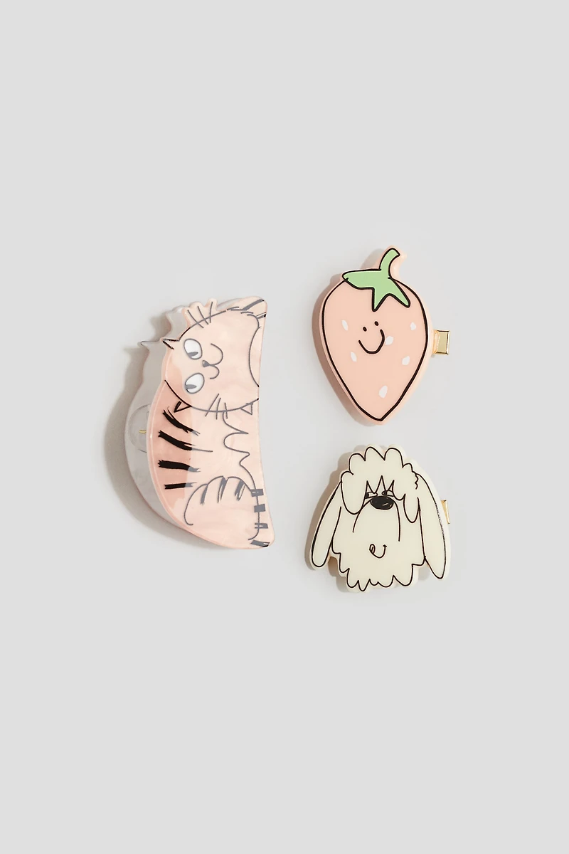 3-pack Hair Claw and Clips