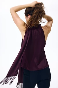 Haut à écharpe en satin