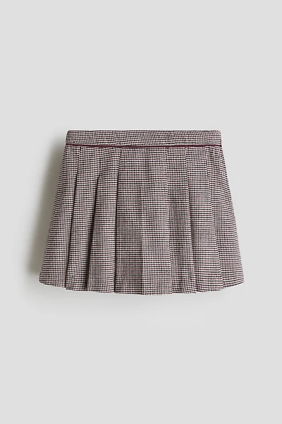 Pleated Cotton Twill Skirt