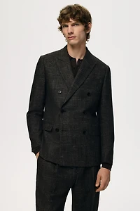 Regular-Fit Wool-Blend Double-Breasted Jacket