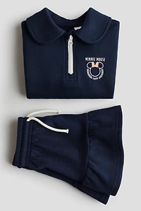 2-piece Motif-Detail Cotton Set