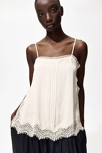 Lace-Trimmed Camisole Top