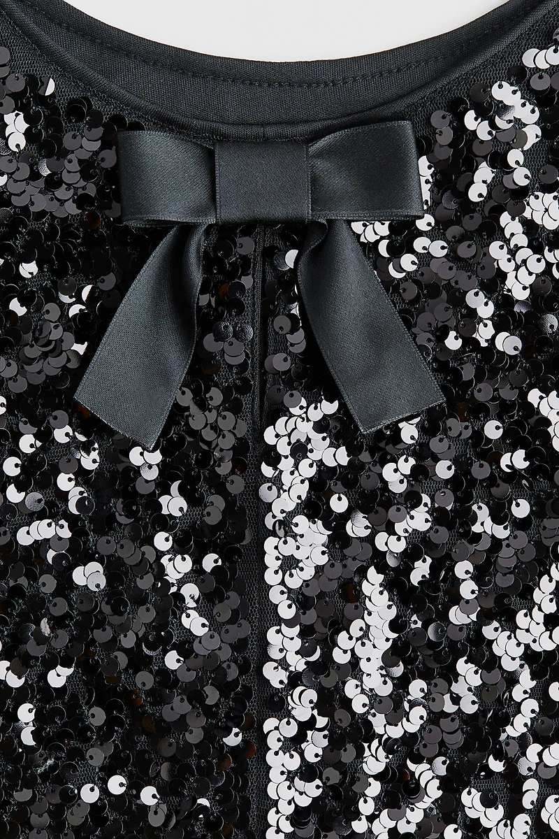 Bow-Detail Sequined Dress