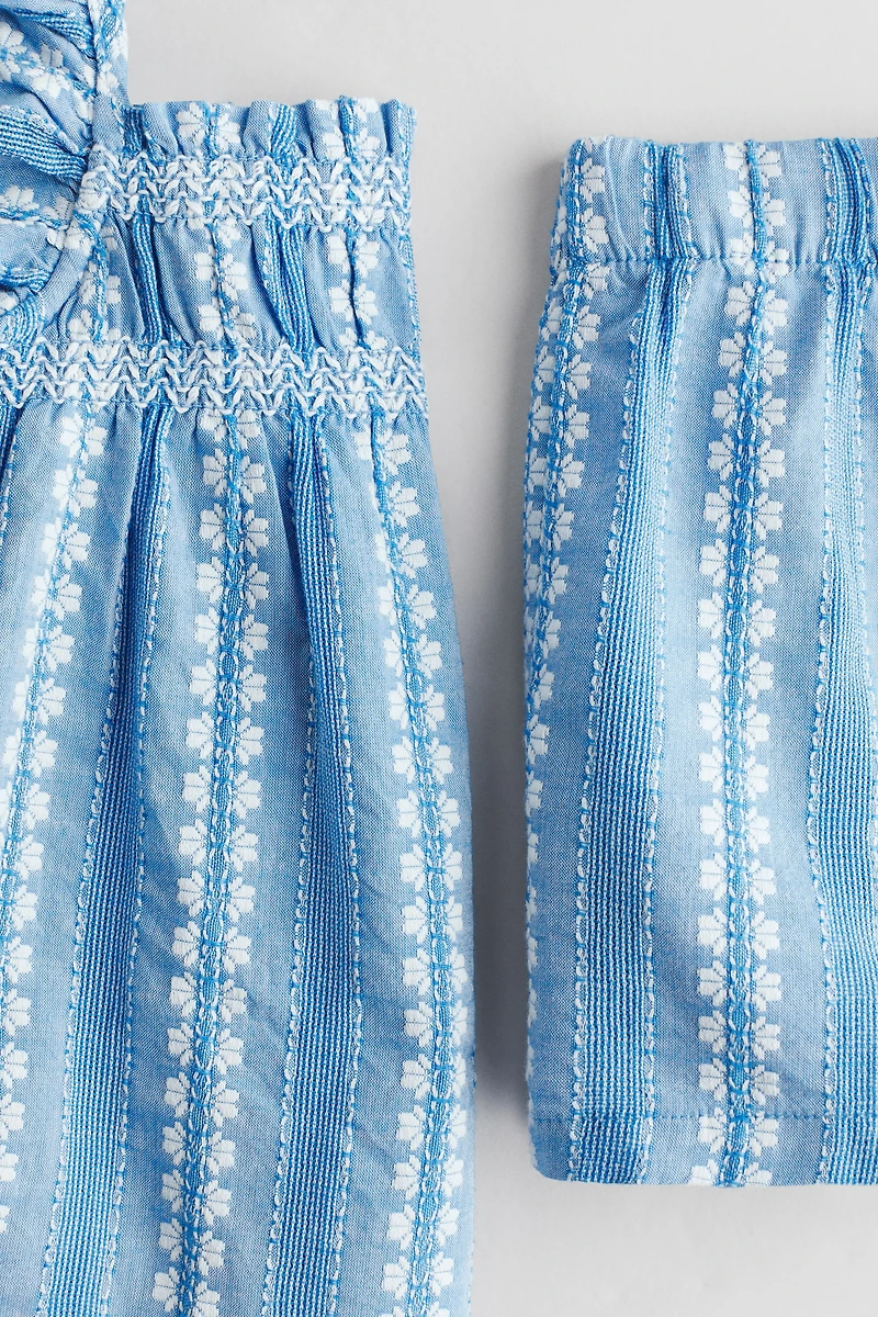 2-piece embroidery-detail cotton set