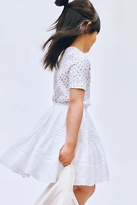 Jupe en coton à plis nervurés