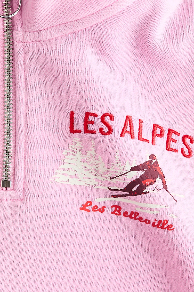 Chandail à col fermeture éclair avec motifs