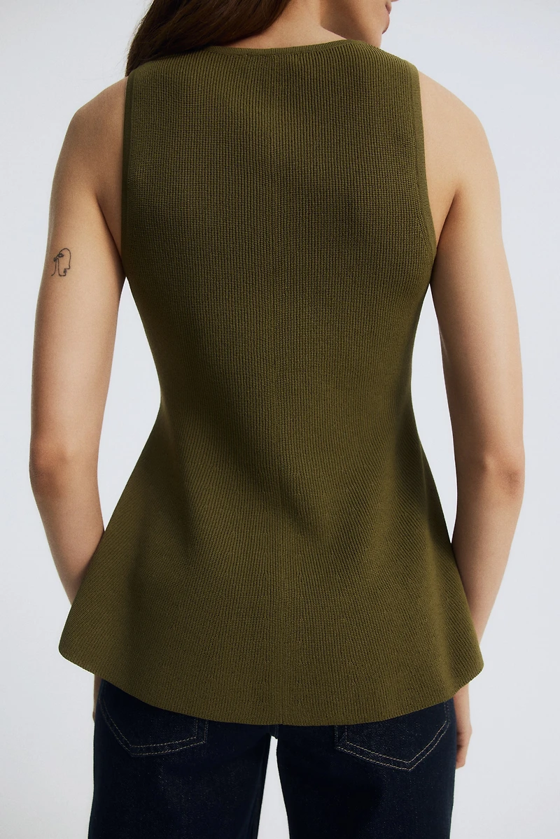 MAMA Rib-Knit Peplum Vest