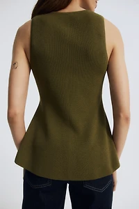 MAMA Rib-Knit Peplum Vest