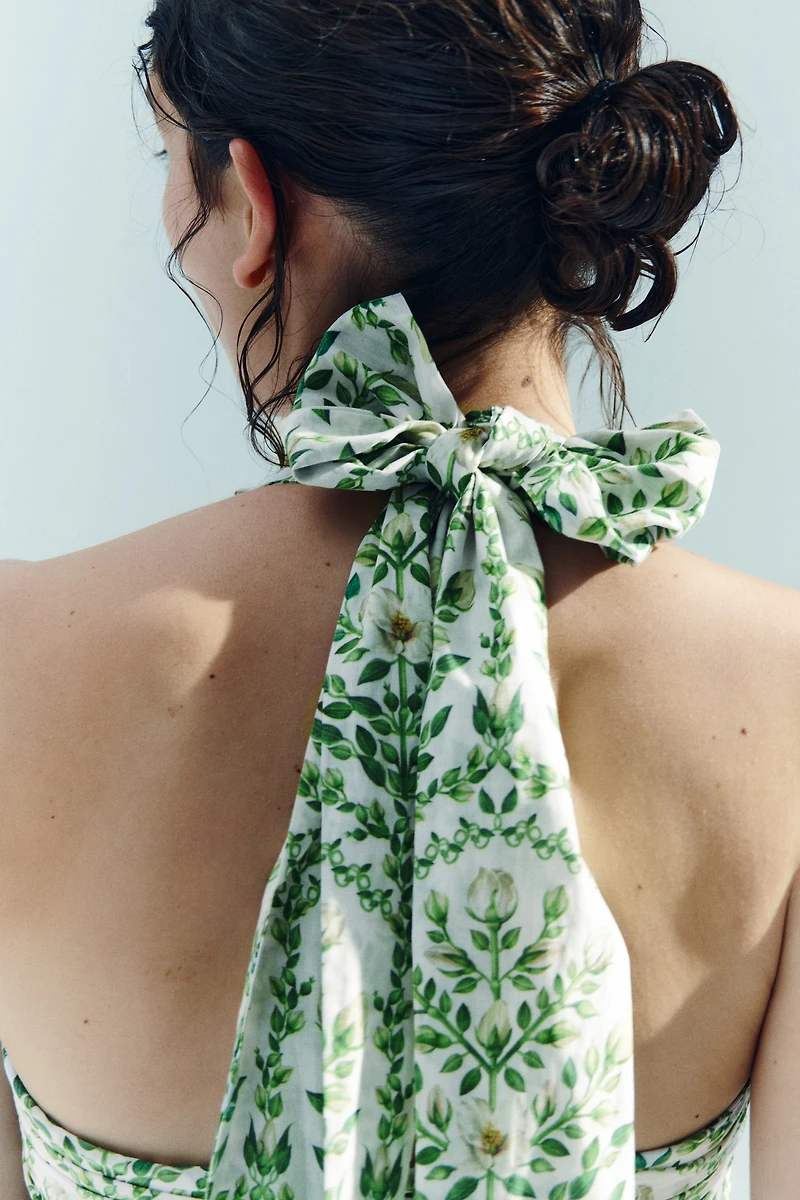 Poplin Halterneck Dress